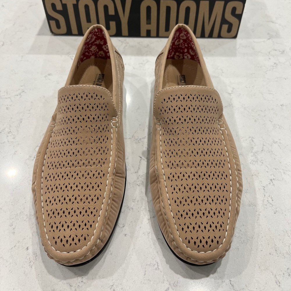 Stacy Adams Tan Perforated Slip-On Shoes – Size 12M